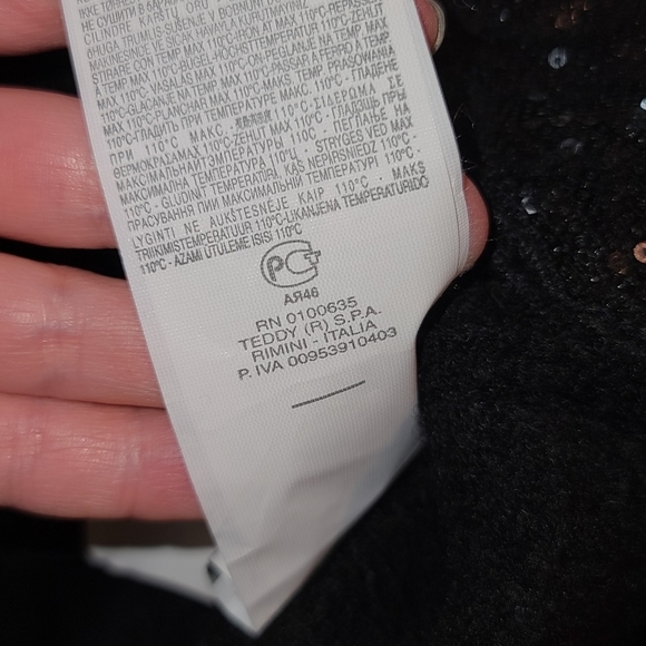 NWOT Rinascimento Black sequin wool blazer Jacket S - Picture 9 of 17